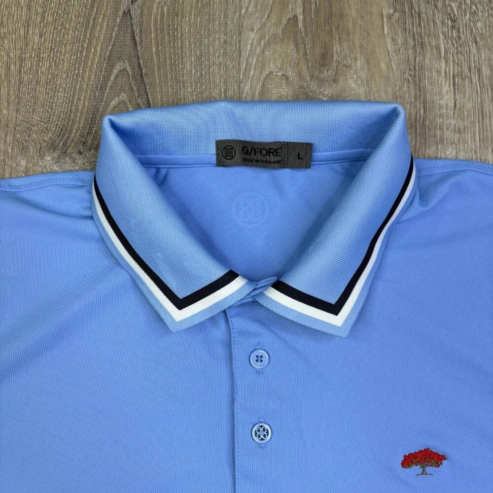 G/Fore Mens Blue Short Sleeve Stretch Golf Polo Shirt Size L POINCIANA GOLF CLUB - Picture 4 of 12